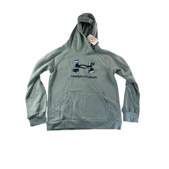 Girl's Youth Large Under Armour Fleece Cotton/Polyester Lined Hoodie Gray - Picture 1 of 3
